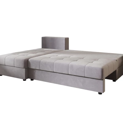 Rozkládací rohová sedačka ADELINDE - světle šedá, levý roh