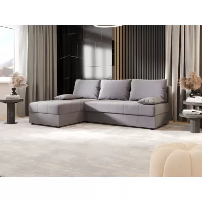 Rozkládací rohová sedačka ADELINDE - světle šedá, levý roh