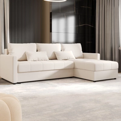 Rozkládací sedací souprava ADELINDE - smetanová, pravý roh