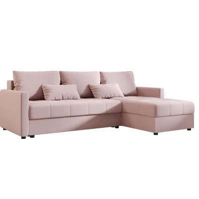 Rozkládací sedací souprava ADELINDE - růžová, pravý roh