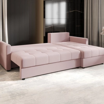 Rozkládací sedací souprava ADELINDE - růžová, pravý roh