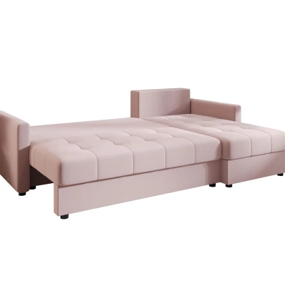 Rozkládací sedací souprava ADELINDE - růžová, pravý roh