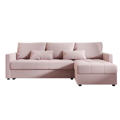 Rozkládací sedací souprava ADELINDE - růžová, pravý roh