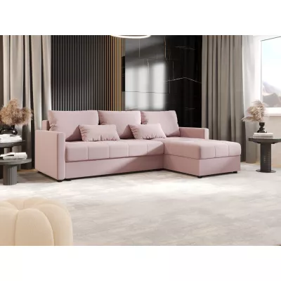 Rozkládací sedací souprava ADELINDE - růžová, pravý roh
