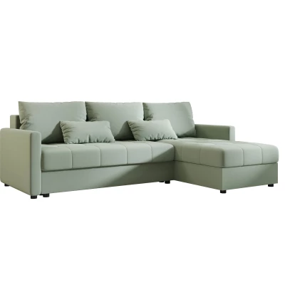 Rozkládací sedací souprava ADELINDE - zelená, pravý roh