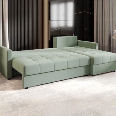 Rozkládací sedací souprava ADELINDE - zelená, pravý roh