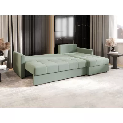 Rozkládací sedací souprava ADELINDE - zelená, pravý roh