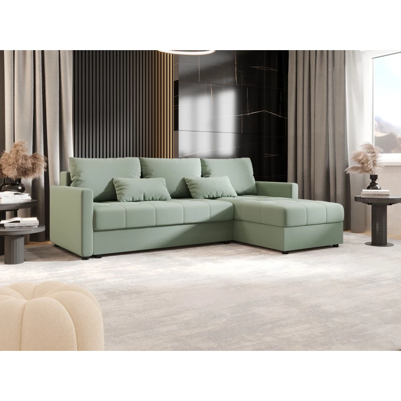 Rozkládací sedací souprava ADELINDE - zelená, pravý roh