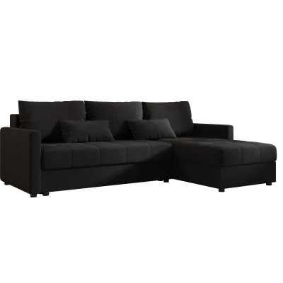 Rozkládací sedací souprava ADELINDE - černá 1, pravý roh