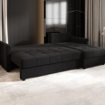 Rozkládací sedací souprava ADELINDE - černá 1, pravý roh