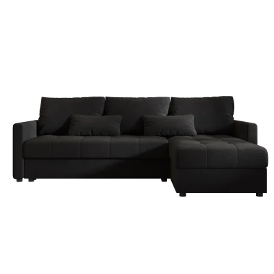 Rozkládací sedací souprava ADELINDE - černá 1, pravý roh