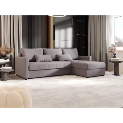 Rozkládací sedací souprava ADELINDE - šedá, pravý roh