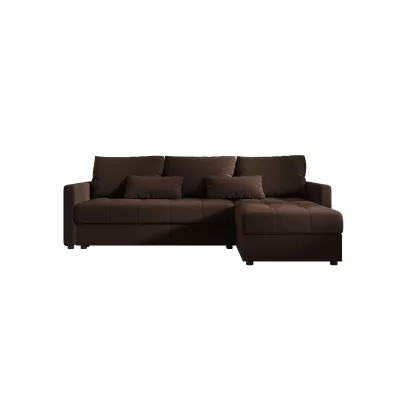 Rozkládací sedací souprava ADELINDE - tmavě hnědá, pravý roh