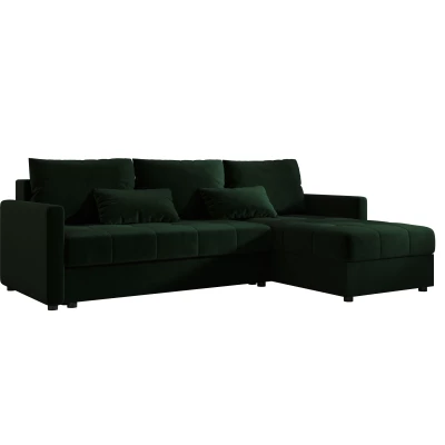 Rozkládací sedací souprava ADELINDE - tmavě zelená, pravý roh