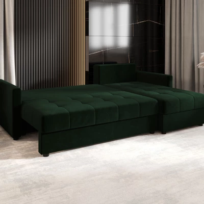 Rozkládací sedací souprava ADELINDE - tmavě zelená, pravý roh