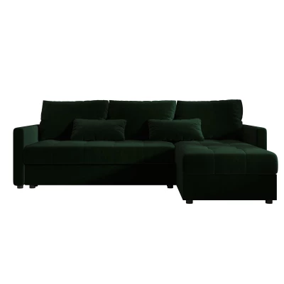 Rozkládací sedací souprava ADELINDE - tmavě zelená, pravý roh