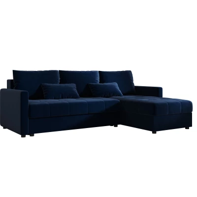Rozkládací sedací souprava ADELINDE - tmavě modrá, pravý roh