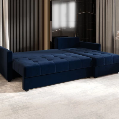 Rozkládací sedací souprava ADELINDE - tmavě modrá, pravý roh