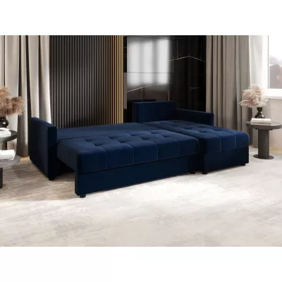 Rozkládací sedací souprava ADELINDE - tmavě modrá, pravý roh