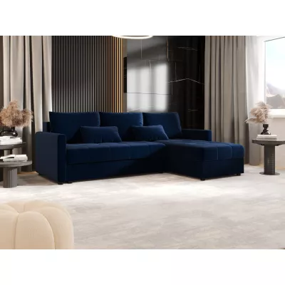Rozkládací sedací souprava ADELINDE - tmavě modrá, pravý roh