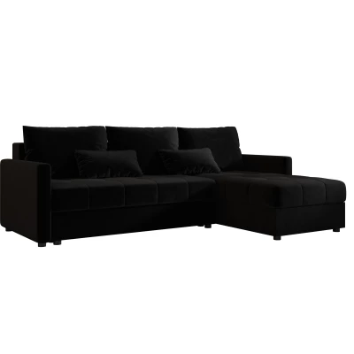 Rozkládací sedací souprava ADELINDE - černá 2, pravý roh