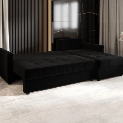 Rozkládací sedací souprava ADELINDE - černá 2, pravý roh