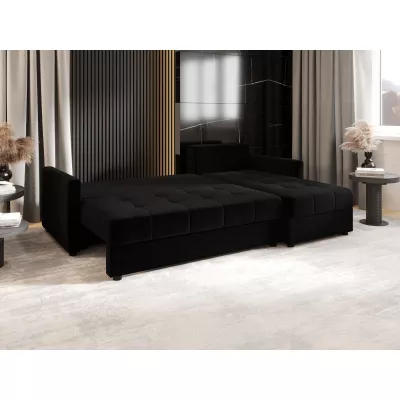 Rozkládací sedací souprava ADELINDE - černá 2, pravý roh