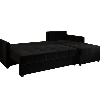 Rozkládací sedací souprava ADELINDE - černá 2, pravý roh