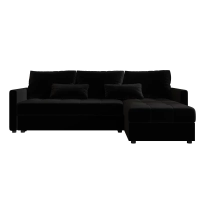 Rozkládací sedací souprava ADELINDE - černá 2, pravý roh