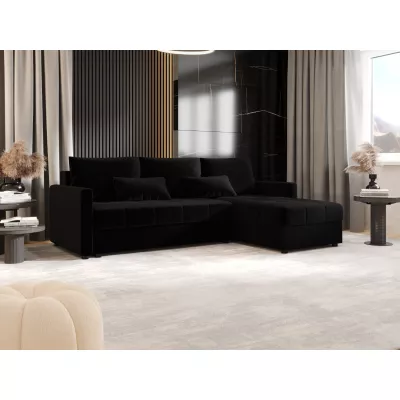 Rozkládací sedací souprava ADELINDE - černá 2, pravý roh