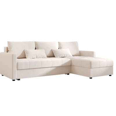 Rozkládací sedací souprava ADELINDE - krémová, pravý roh