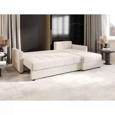 Rozkládací sedací souprava ADELINDE - krémová, pravý roh