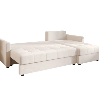 Rozkládací sedací souprava ADELINDE - krémová, pravý roh