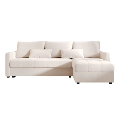 Rozkládací sedací souprava ADELINDE - krémová, pravý roh