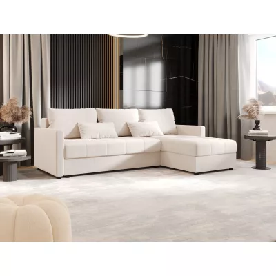 Rozkládací sedací souprava ADELINDE - krémová, pravý roh