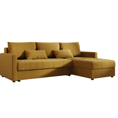 Rozkládací sedací souprava ADELINDE - hořčicová, pravý roh