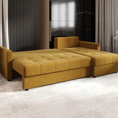 Rozkládací sedací souprava ADELINDE - hořčicová, pravý roh