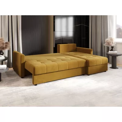 Rozkládací sedací souprava ADELINDE - hořčicová, pravý roh