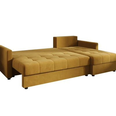 Rozkládací sedací souprava ADELINDE - hořčicová, pravý roh