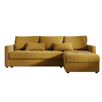 Rozkládací sedací souprava ADELINDE - hořčicová, pravý roh