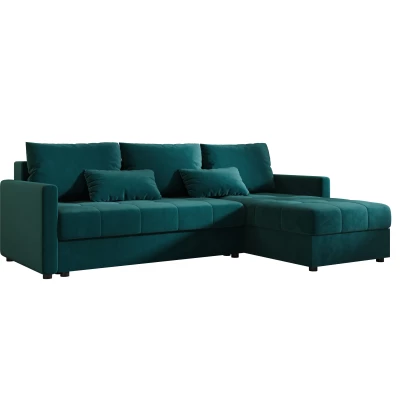 Rozkládací sedací souprava ADELINDE - petrolejová, pravý roh