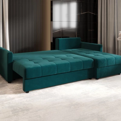 Rozkládací sedací souprava ADELINDE - petrolejová, pravý roh