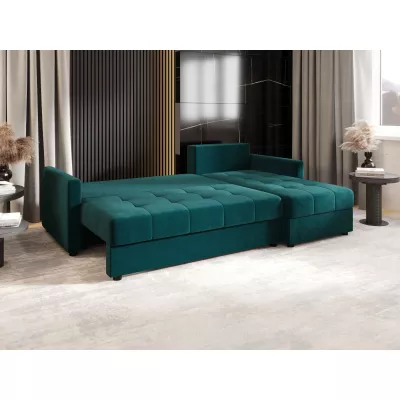 Rozkládací sedací souprava ADELINDE - petrolejová, pravý roh