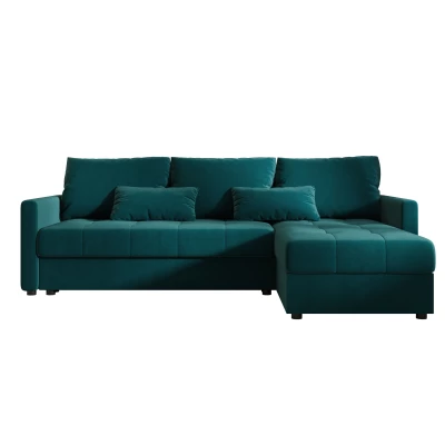 Rozkládací sedací souprava ADELINDE - petrolejová, pravý roh