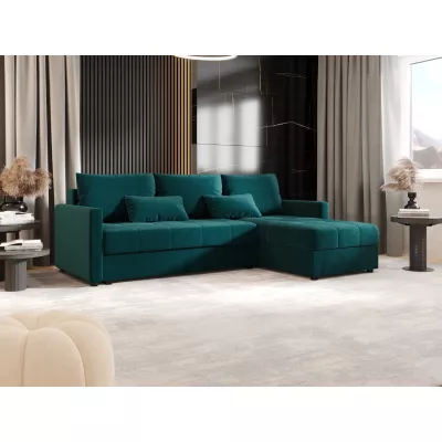 Rozkládací sedací souprava ADELINDE - petrolejová, pravý roh