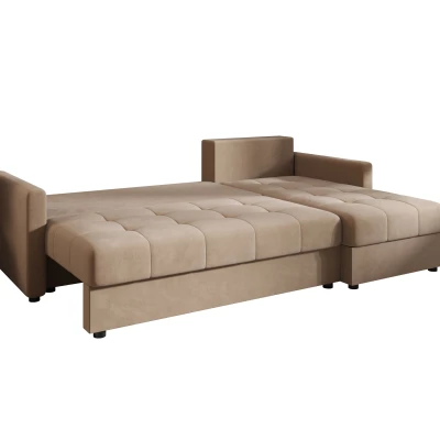 Rozkládací sedací souprava ADELINDE - hnědá, pravý roh