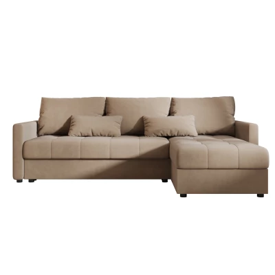 Rozkládací sedací souprava ADELINDE - hnědá, pravý roh