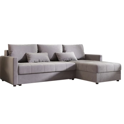 Rozkládací sedací souprava ADELINDE - světle šedá, pravý roh