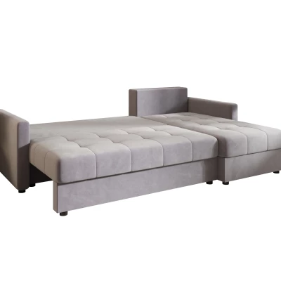 Rozkládací sedací souprava ADELINDE - světle šedá, pravý roh