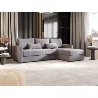 Rozkládací sedací souprava ADELINDE - světle šedá, pravý roh